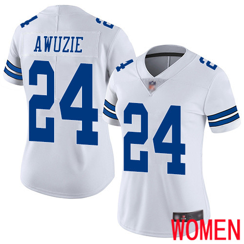 Women Dallas Cowboys Limited White Chidobe Awuzie Road #24 Vapor Untouchable NFL Jersey